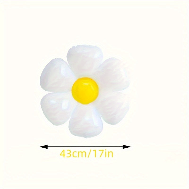 10 Elegant Daisy Balloons: Self-sealing, aluminum film with white petals and yellow centers. Ideal for summer events and any occasion.