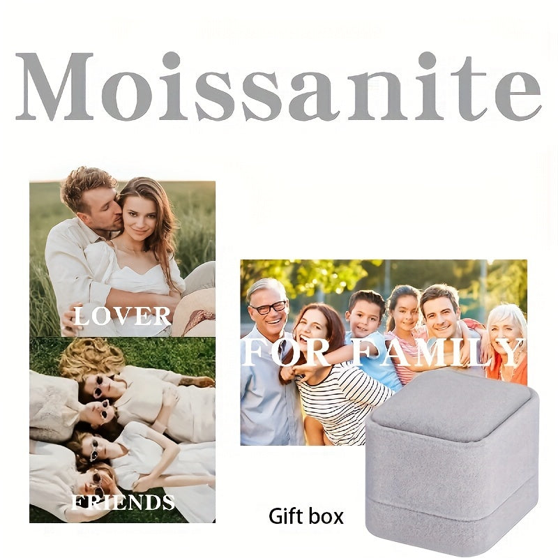 Elegant Proposal Jewelry Gift for Women: S925 Sterling Silver Stack Ring with 2-3ct Moissanite Design, Complete with Moissanite Certificate and Exquisite Gift Box Packaging