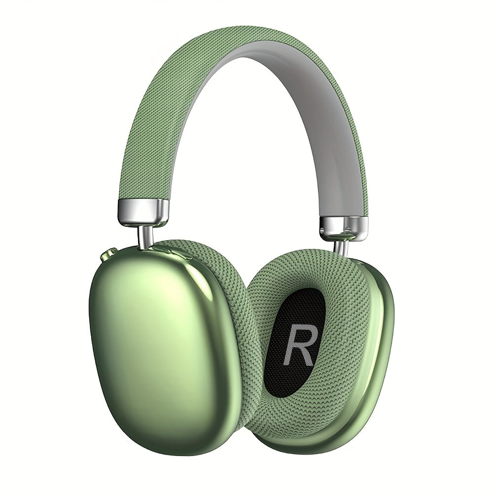 Wireless headphones with noise reduction, stereo sound, deep bass, and adjustable HiFi audio for sports.