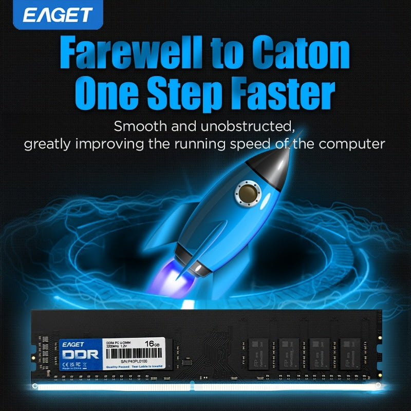 EAGET DDR4 3200MHz Desktop RAM, 8GB/16GB, High-Performance Memory Module for Intel & AMD Systems