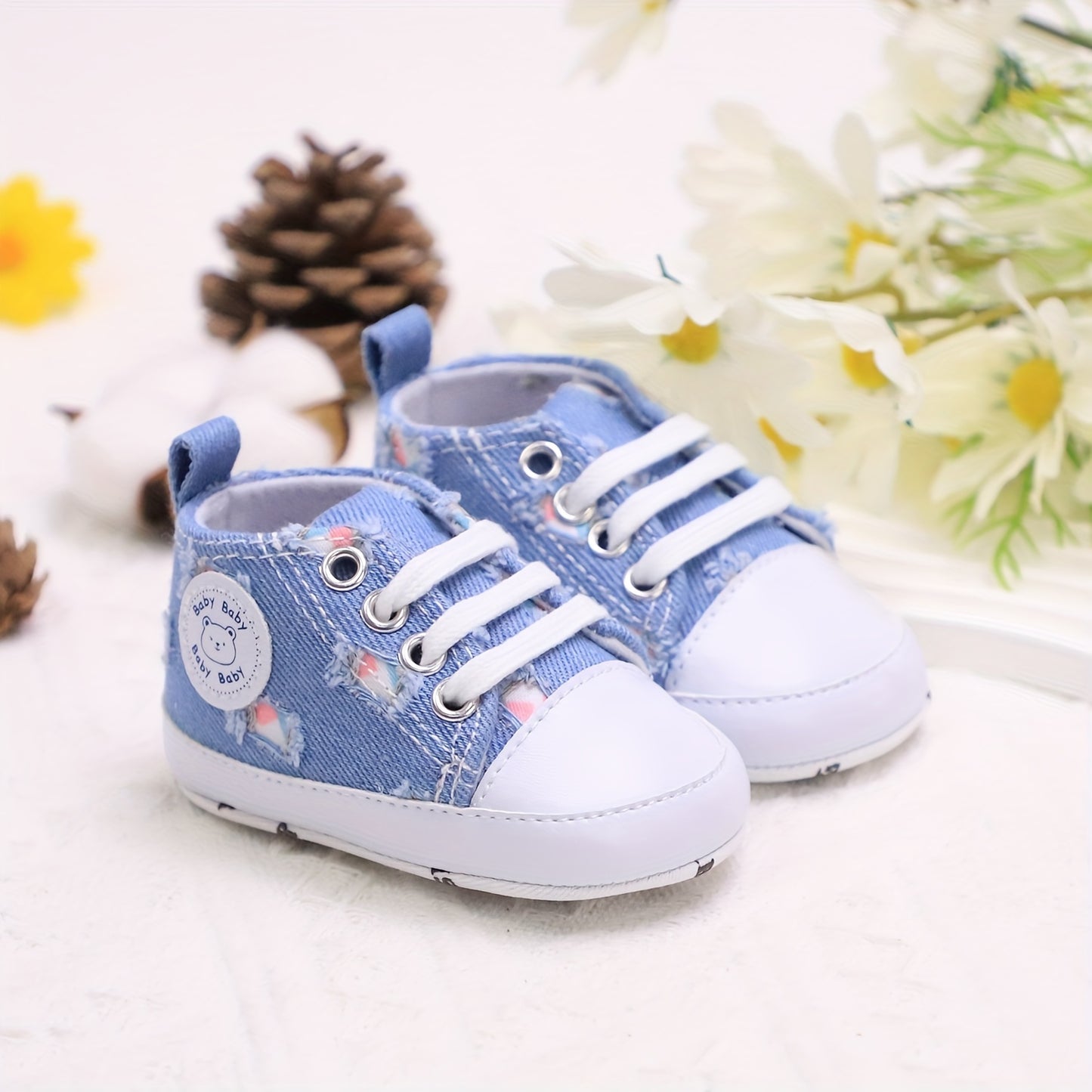 Customized baby cowboy sports fashion canvas shoes, lightweight, anti-slip, ideal for daily and sports wear in spring and autumn.