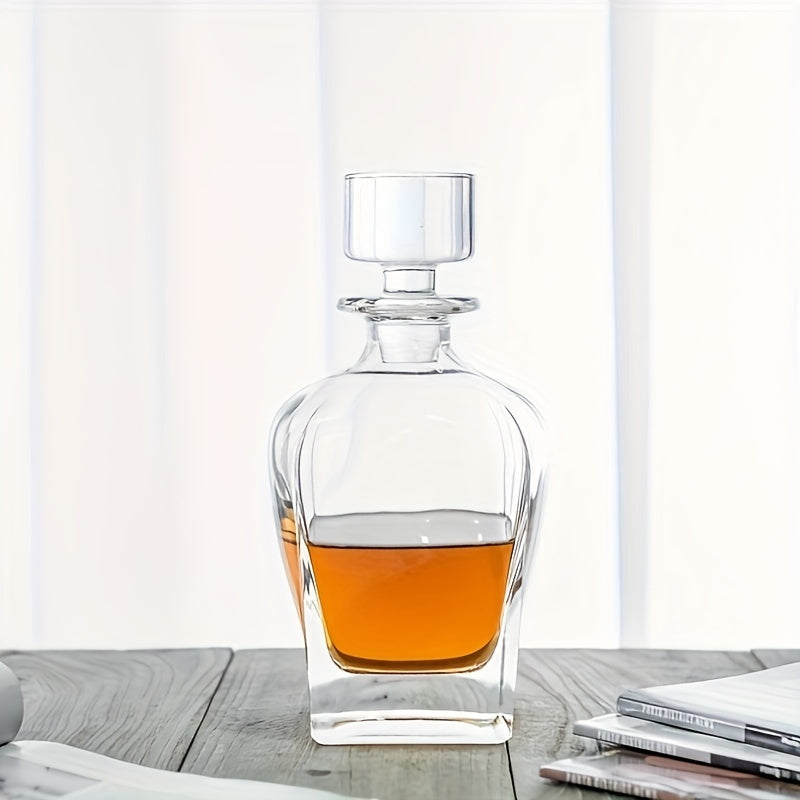 1pc classy square round 23oz/700ml wine decanter suitable for wine, whiskey, and mouthwash.