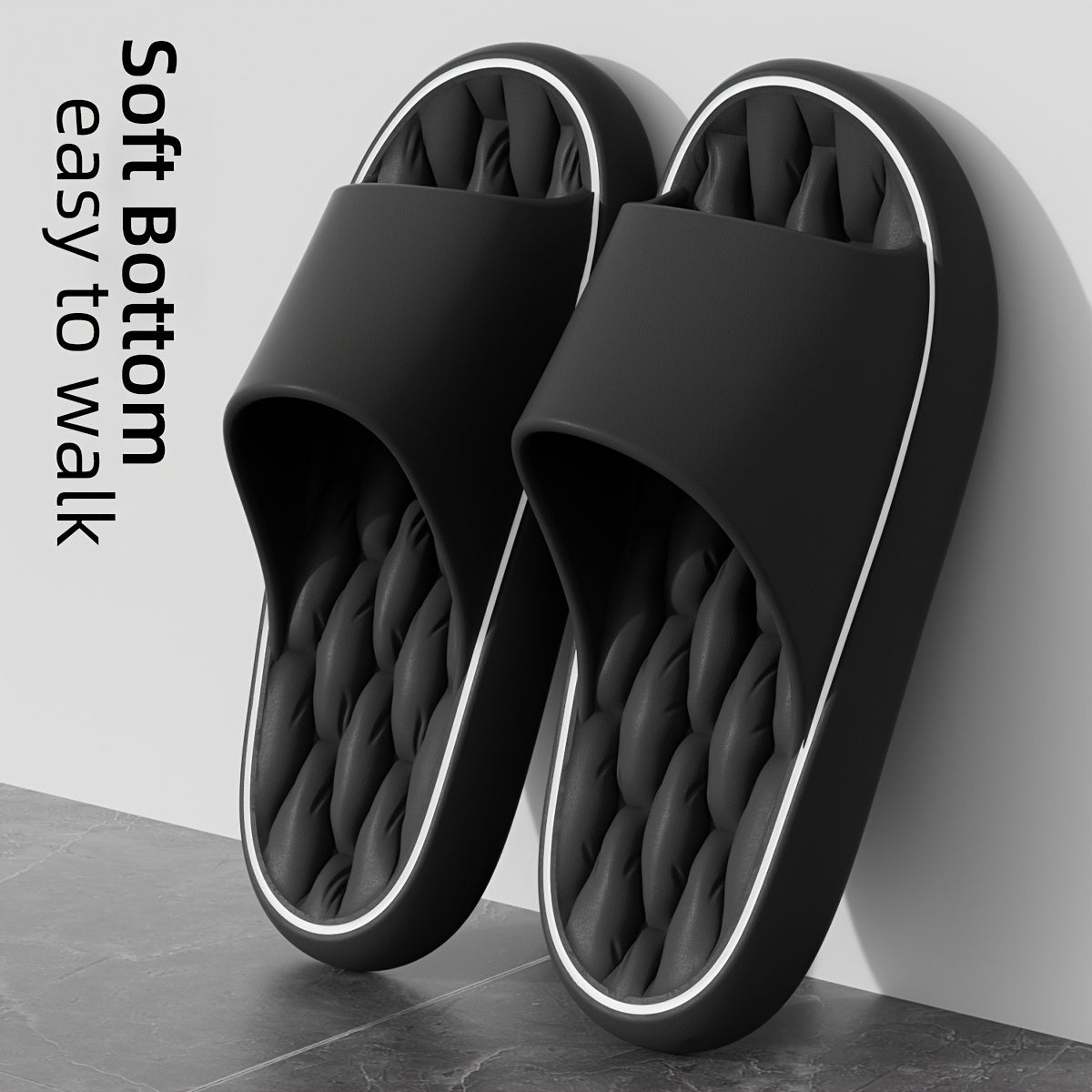 EVA Leak-Proof Slides - Comfortable, Non-Slip Casual Slippers with Textured Sole for Enhanced Grip, Perfect for Home & Daily Wear, Open Toe Design, Ideal for Spring/Summer/Autumn.