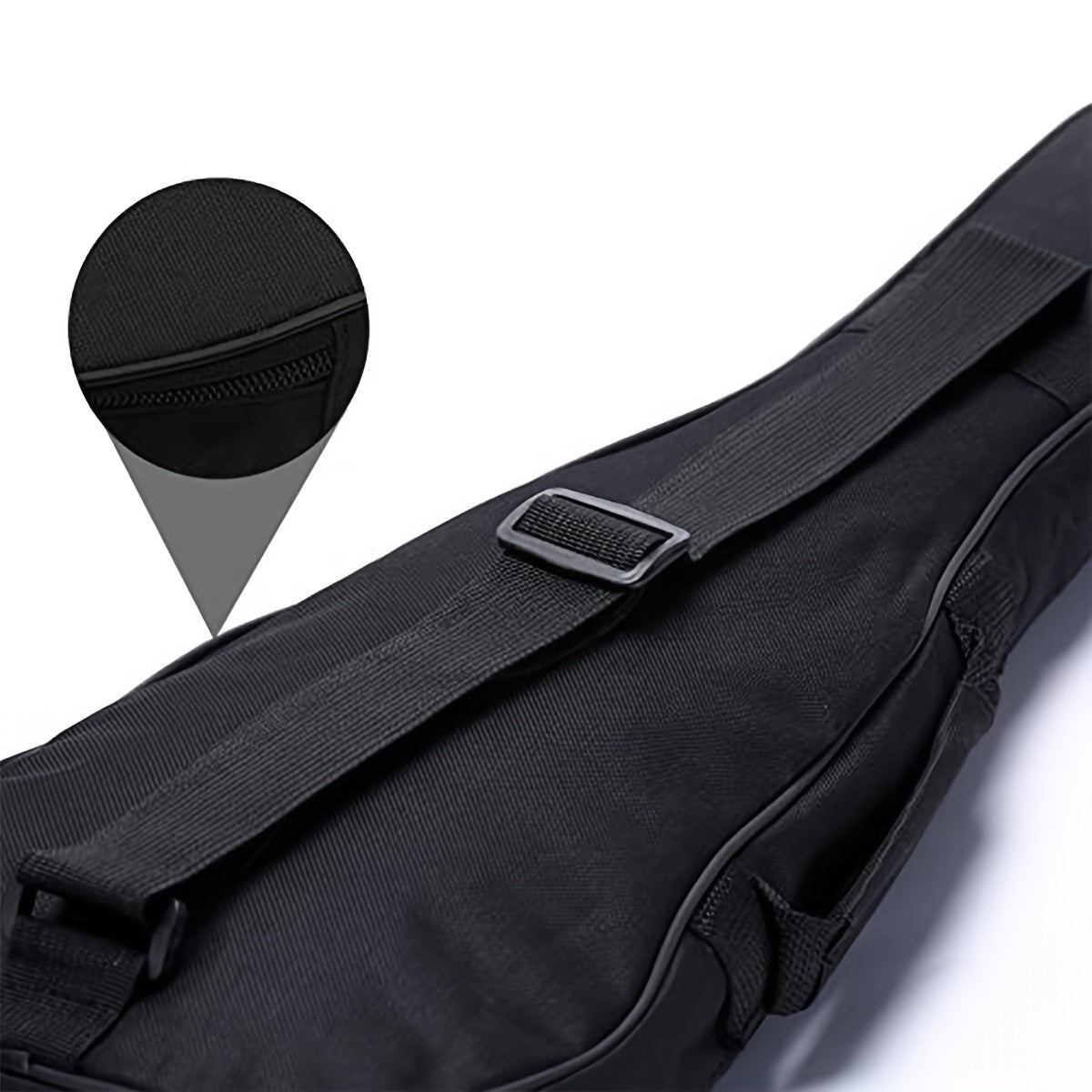 Premium black ukulele case with adjustable straps, fits soprano and tenor ukuleles of various lengths. Suitable for concerts. Ukulele not included.