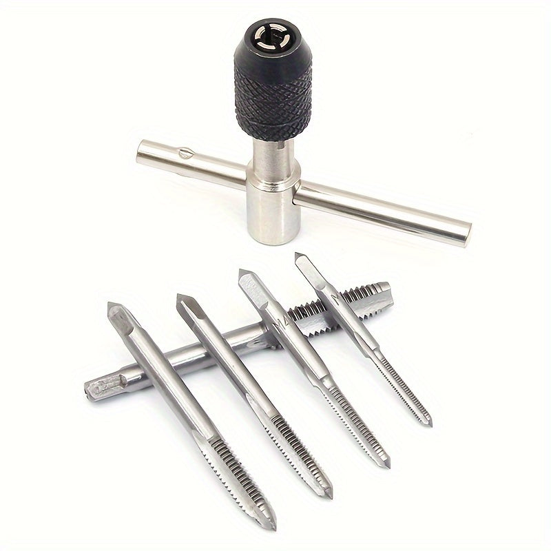 Durable T-Handle Tap Wrench Set for Metal Machinists, DIY Repairs & Crafts, with Adjustable Size for M3-M8 Metric Screw Threads