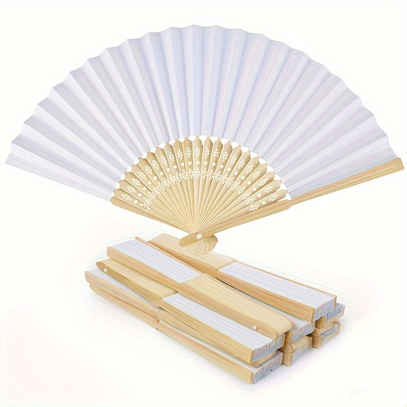 Vintage Handheld Fan Party Supplies - Pack of 10 Foldable Paper Fans