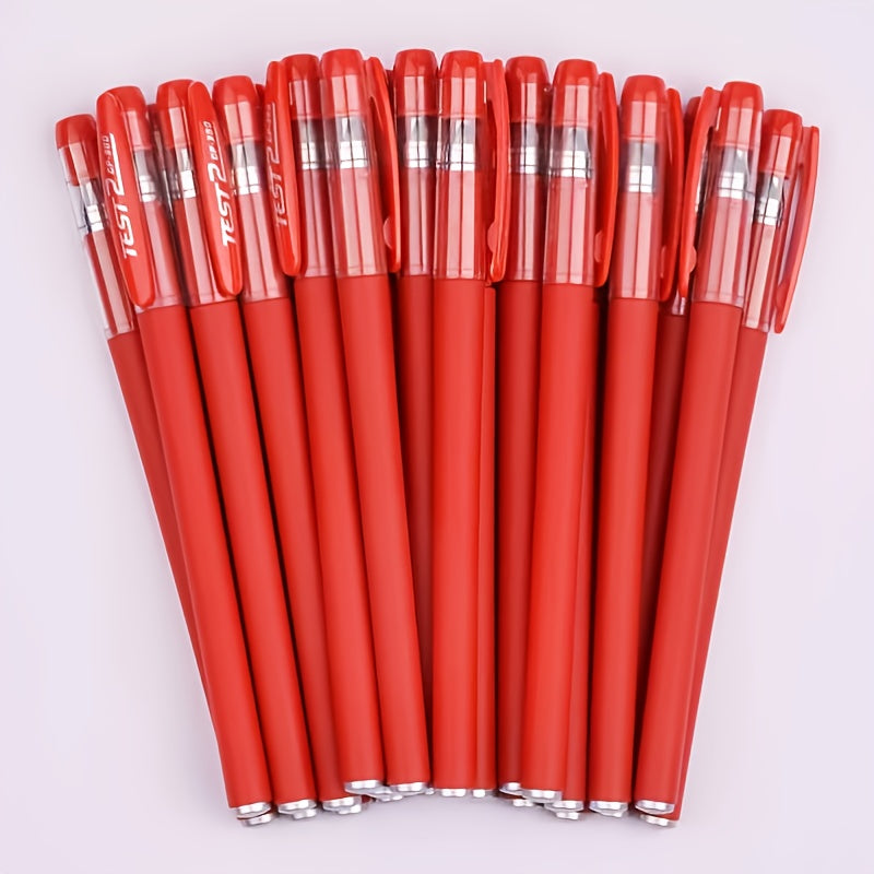 10-piece gel pen set, ideal for students, exams, office, and school, includes red, black, water, and carbon pens.