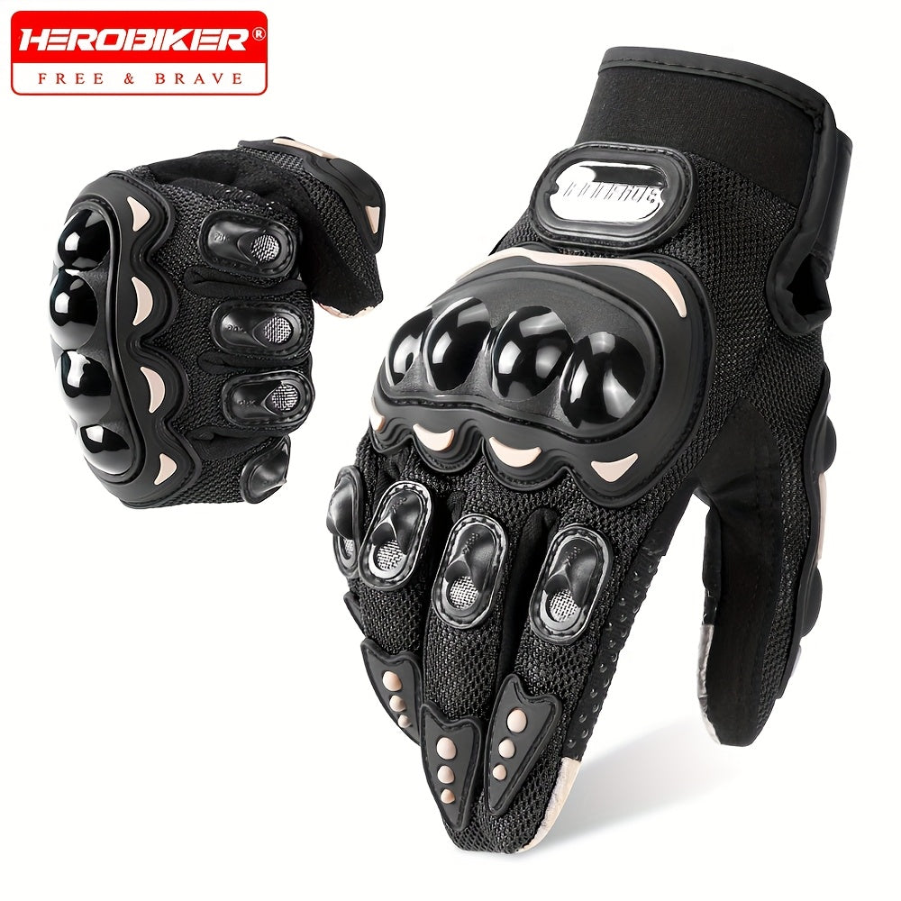 HEROBIKER Ironride Polyester Riding Gloves are hand washable and perfect for outdoor motorcycle riding in all seasons.