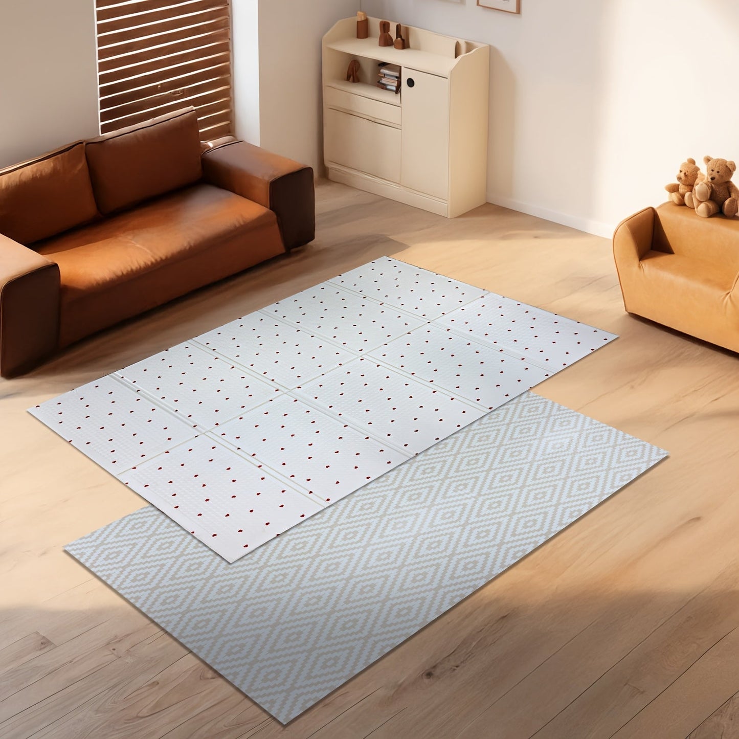 Versatile & Portable Children's Play Mat that Easily Folds - Durable, Waterproof & Easy to Clean PE Material - Stylish Minimalist Patterns for Nursery - Ideal Gift for Holidays such as Christmas, Halloween, Thanksgiving & Easter