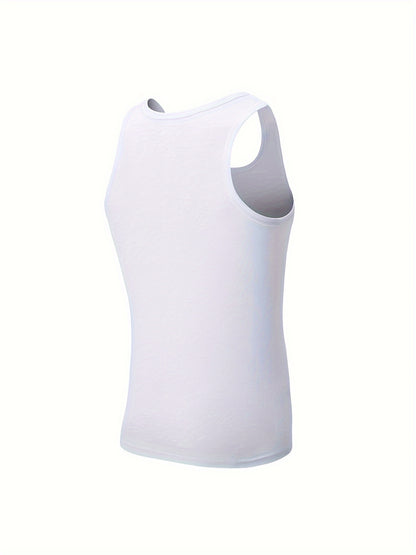 Cotton tank top for men - sleeveless, stretch fit for gym and casual wear, breathable and soft.