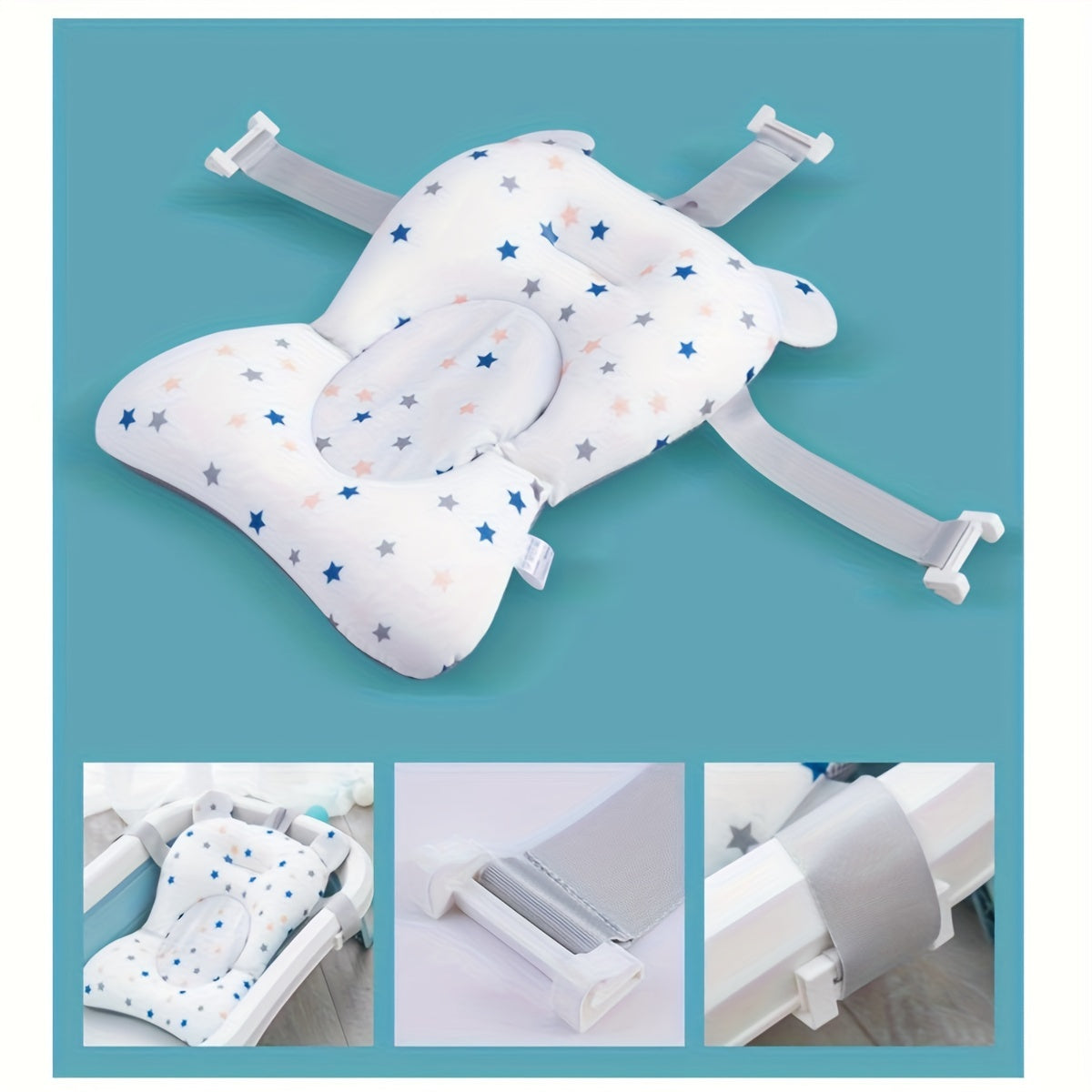 Support your baby during bath time with the PanLynner Baby Bath Seat. This non-slip cushion is suitable for infants to toddlers aged 0-3 years old. Made from soft polyester material, this bath mat includes a safety strap for added security.