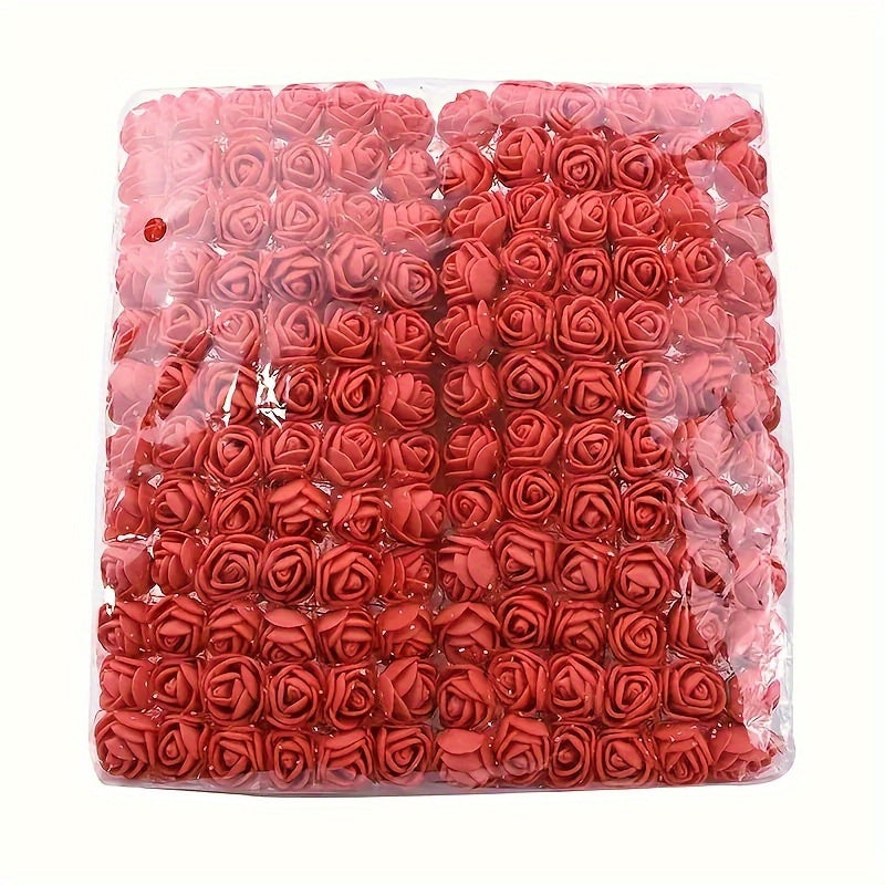 144 mini foam rose artificial flowers for wedding decoration or DIY crafts, pack of 144.