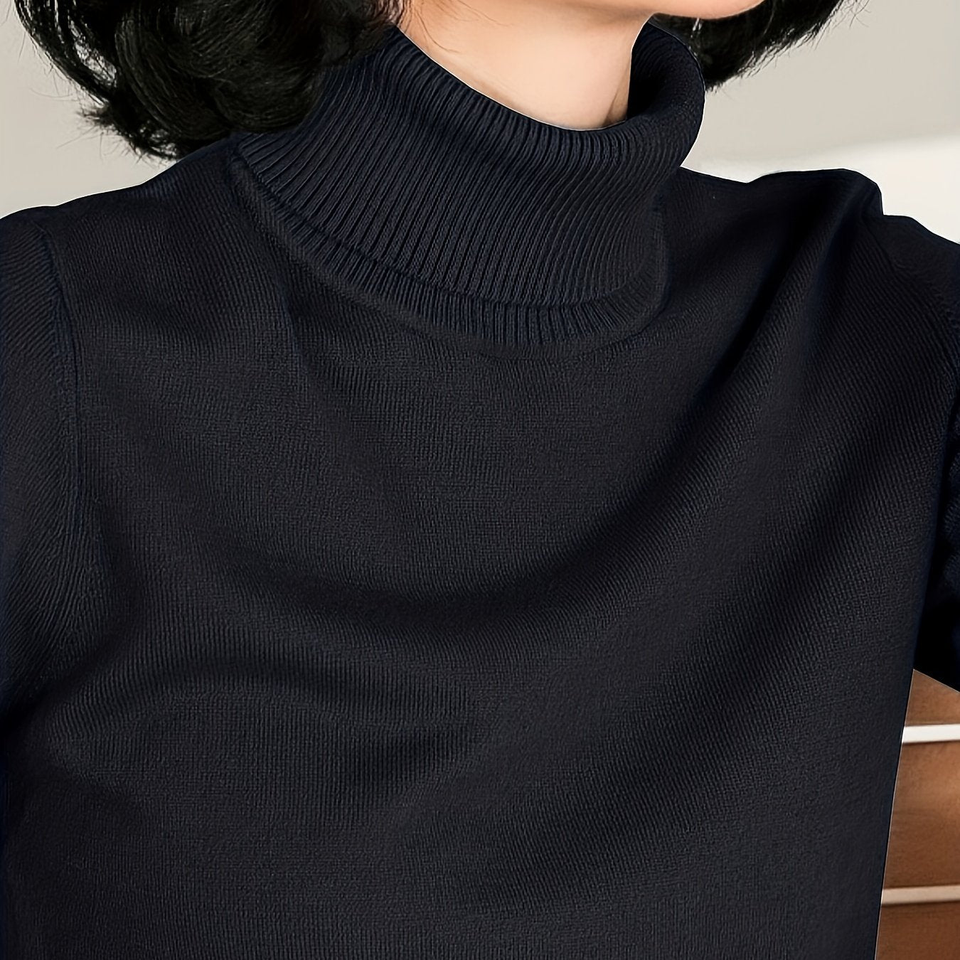 Turtleneck slim sweater for fall & winter, women's clothing