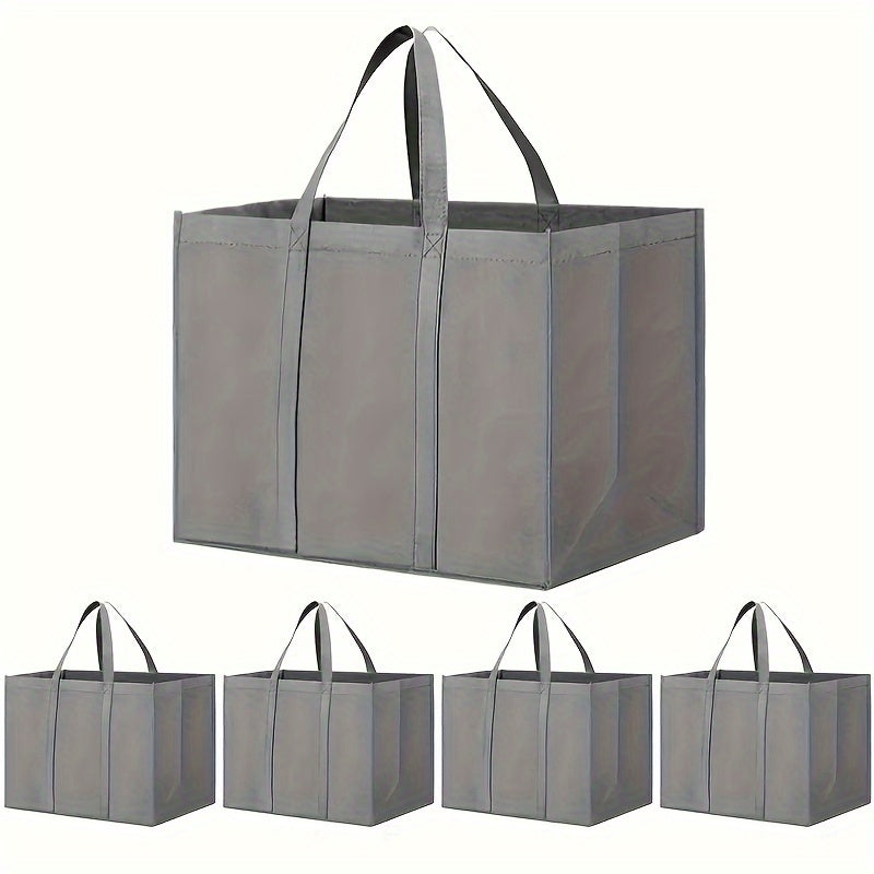 Durable Eco-Friendly Reusable Shopping Bag - Square Tote made of Leak-Proof Polypropylene with Sling, Stands Upright, Folds Easily, Machine Washable, Ideal for Grocery Shopping & Produce, Features Long Handles and Holds Over 45 Pounds.