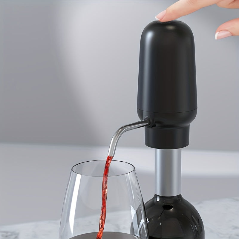 1pc Electric Wine Pourer and Decanter, versatile for pouring olive oil and wine, doubles as a portable water bottle pump and automatic drinking fountain for the kitchen.