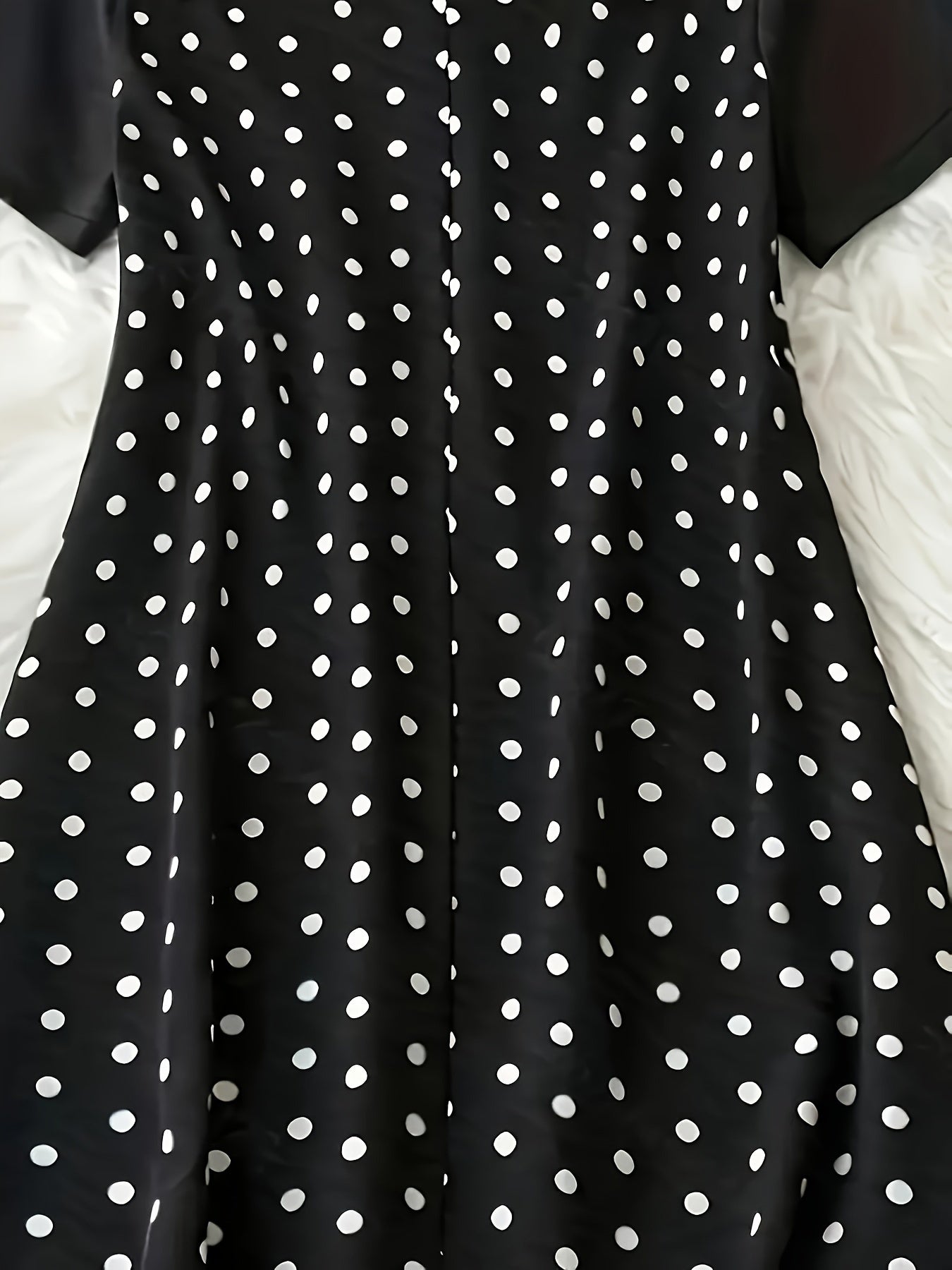 Polka dot print dress for plus size women, perfect for spring and summer casual wear.