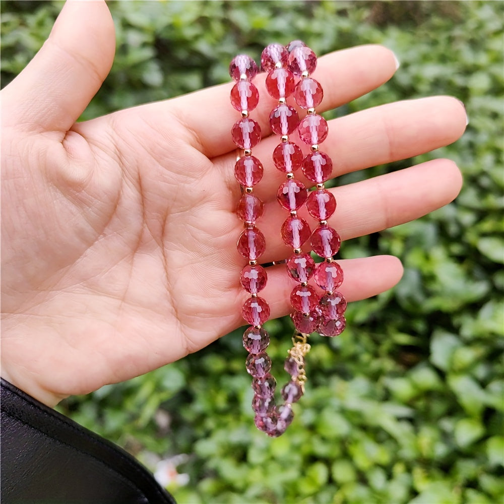 This sophisticated beaded necklace features stunning color-changing synthetic Sultanite Diaspore, unadorned by plating. It is a versatile piece of jewelry perfect for both everyday wear and special occasions.