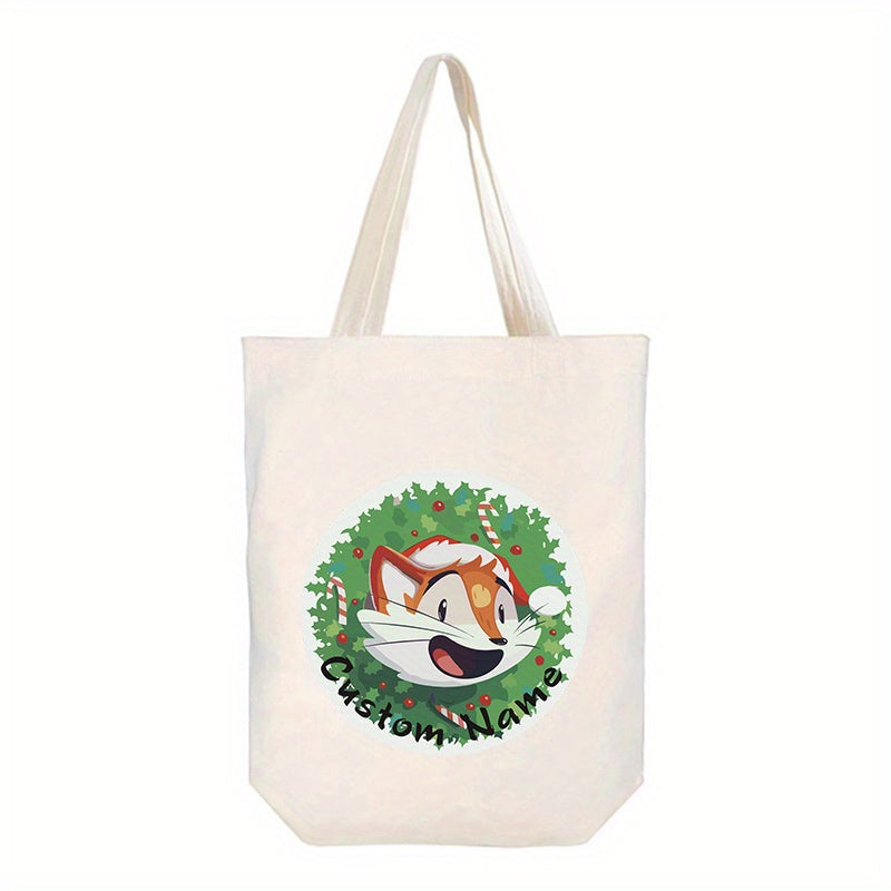 Customize your own ICEBANNER Canvas Tote Bag featuring a festive Santa Claus and Reindeer design! This versatile, reusable shoulder carryall is perfect for shopping, beach trips, and business use. It also makes a thoughtful and personalized promotional