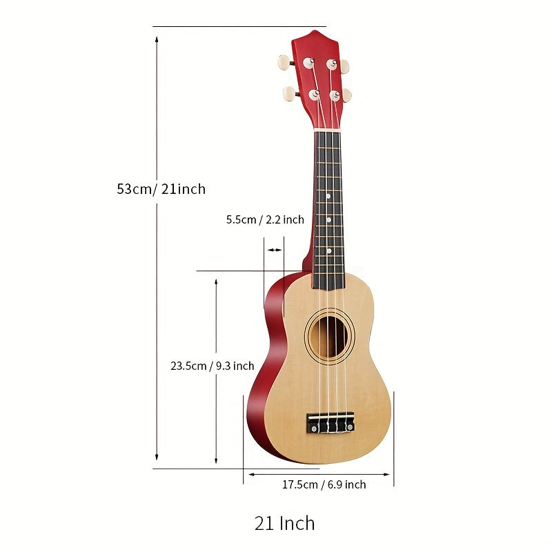 53.34 cm Soprano Wood Ukulele with accessories and Eid Al-Adha greetings