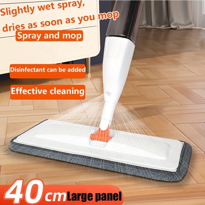 Efficient Cleaning Tool: Stainless Steel Spray Mop with Reusable Microfiber Pad for Wet and Dry Floor Cleaning in Home and Commercial Spaces. Perfect for Living Room, Bathroom, Kitchen, Tile, and Hardwood Floors. Dual-Use System for Maximum Convenience.