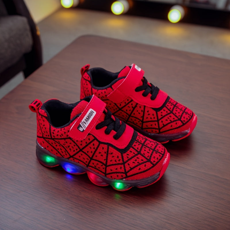 New Spring And Autumn Light-Up Running Shoes in Sizes 21-36 for Boys And Girls featuring LED Flashing Sneakers with Mesh Design.