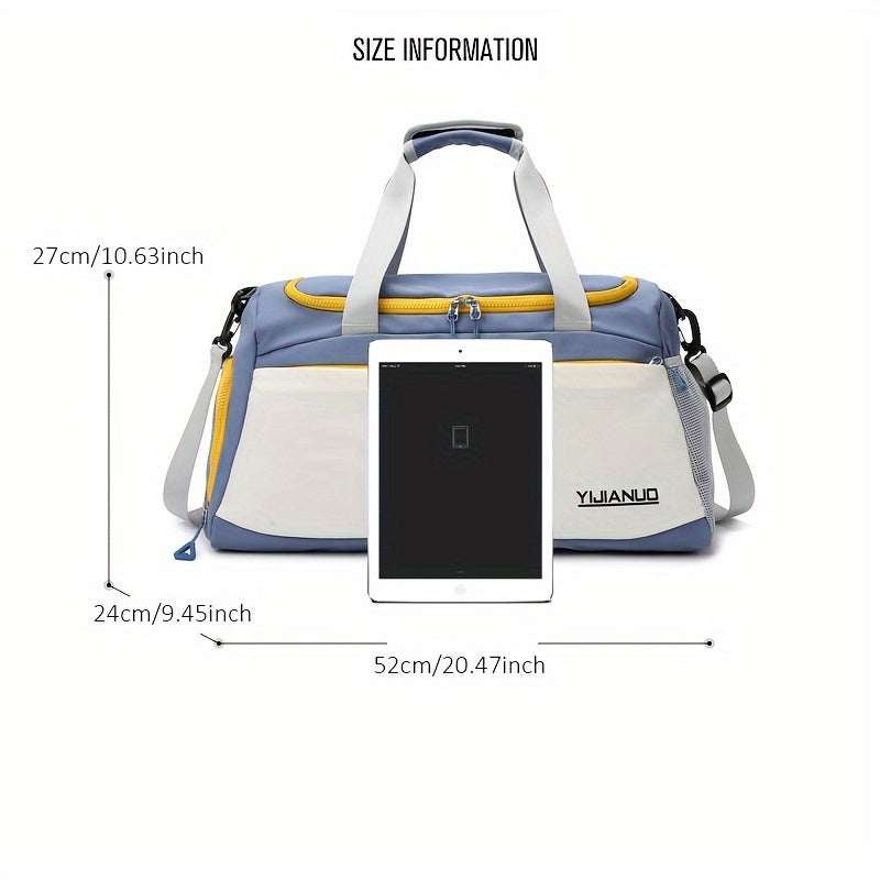 Chic duffle bag with wet/dry separation, ideal for business trips & gym, comes in multiple colors.