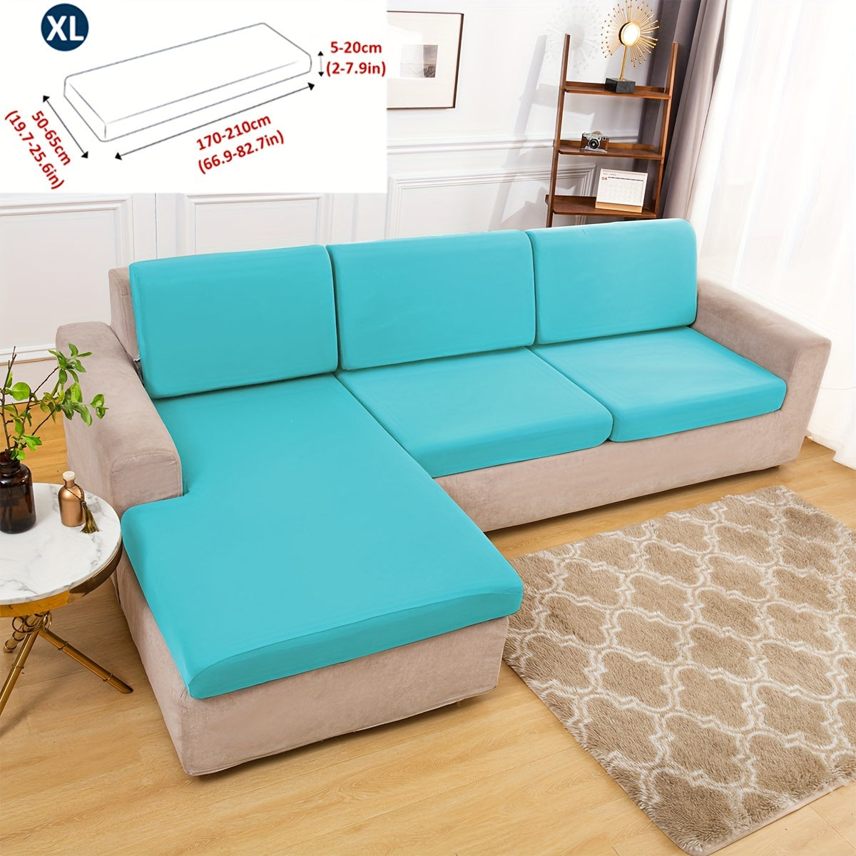 Classic Stretch Sofa Cover, Elastic Band Slipcover for Armchair to Sectional Sofas, Machine Washable Polyester and Spandex Blend, Fits Single to Four Seater Couches.