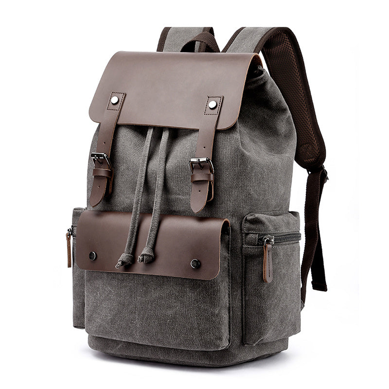 Trendy retro canvas backpack for students, travel, and business trips.