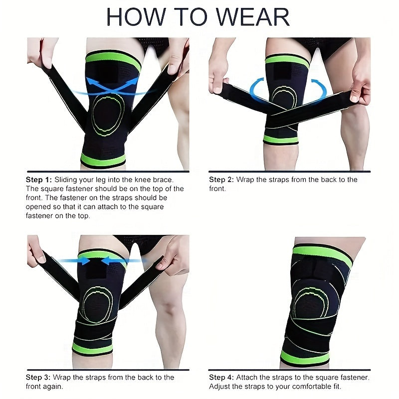 Get 2-Pack Knee Support Braces for Running, Cycling, and Exercise. Order one size up for best fit.