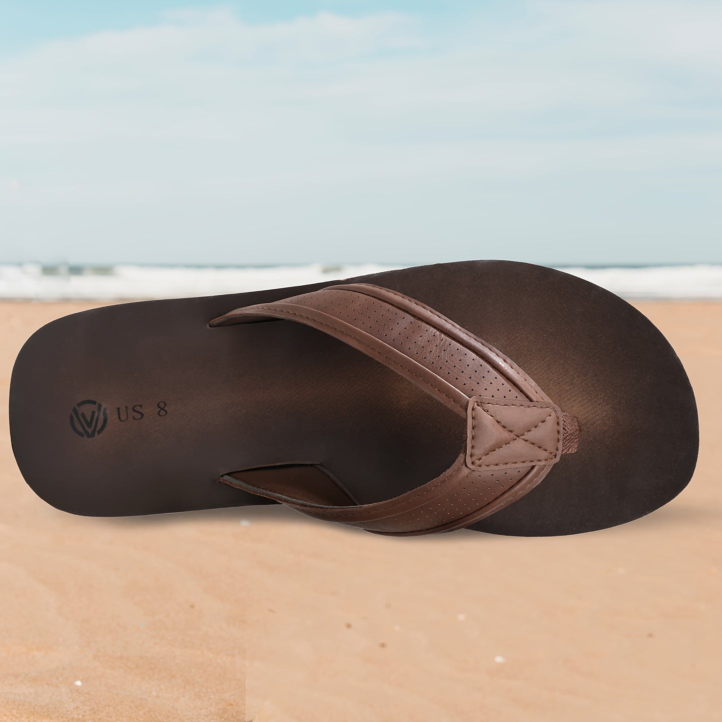 Durable lightweight flip flops for outdoor activities, with comfy non-slip EVA sole.