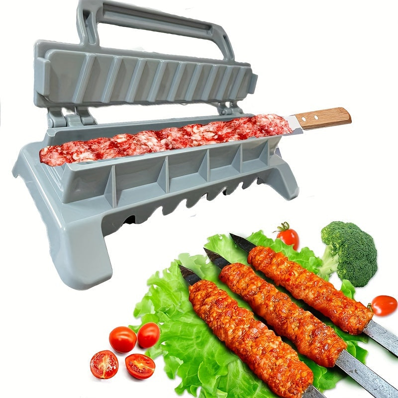 1 piece of Easy Kebab Maker - Single Row Plastic Skewer Mold, Safe for Food and Portable for Easy BBQ, Kitchen Supplies and Accessories