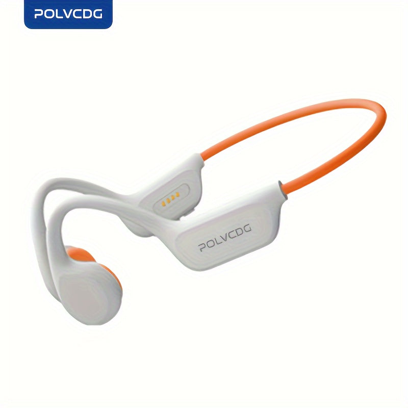 1pc POLVCDG X7 Wireless Bone Conduction Headphones with 10H playtime, 32GB memory, open-ear design, volume control, and compatibility with phones for swimming, running, cycling, and fitness.