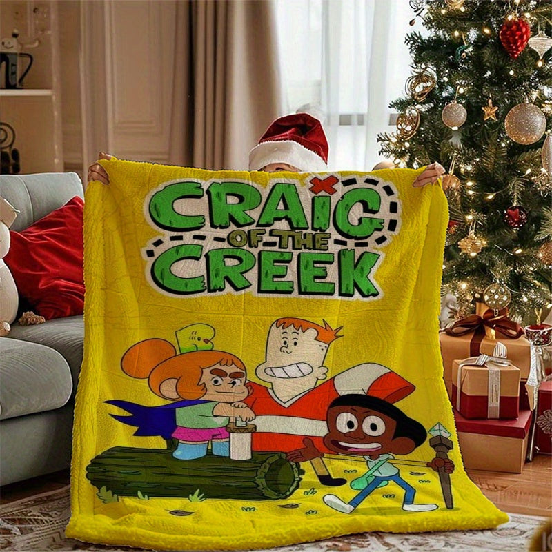 Stay cozy with the Craig of the Creek Adventure Fleece Blanket! This ultra-soft digital print polyester throw features your favorite cartoon characters and is ideal for all seasons. Perfect for use on the sofa, bed, travel, camping, or naps. The blanket