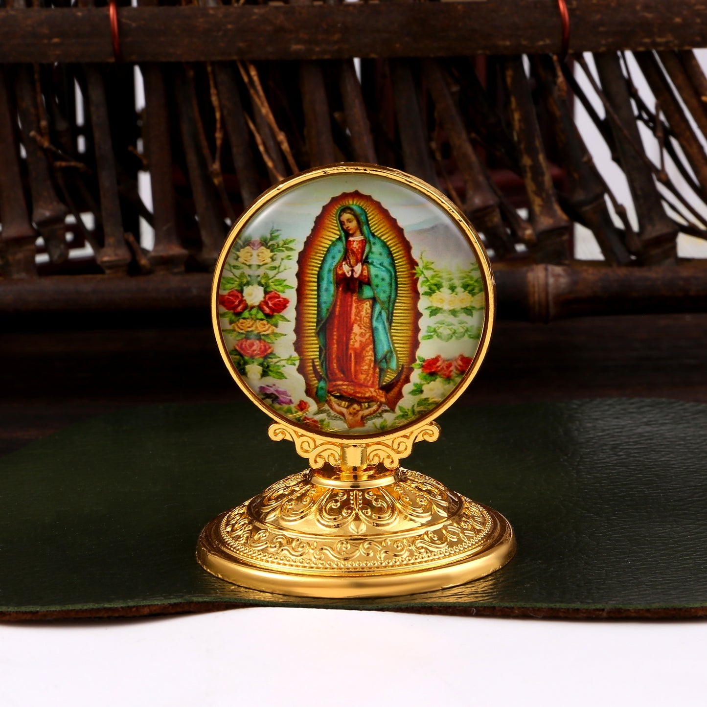 1 piece of religious ornamentation, including antique church decorations, Virgin Mary figurine, and zinc alloy home decor.