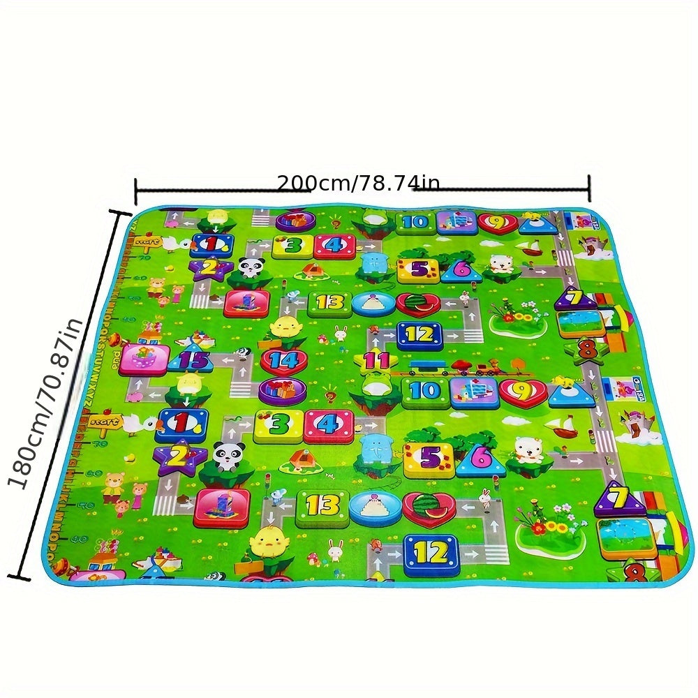 Double-sided Folding Crawling Mat made of EVA Material, Waterproof And Moisture-proof Foam Mat for Home Floor Decoration.