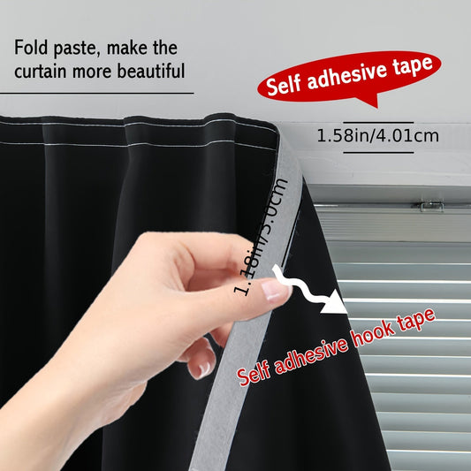 Blackout curtains that are easily portable and adhesive, perfect for living room, bedroom, and home decoration. These curtains also provide thermal insulation.