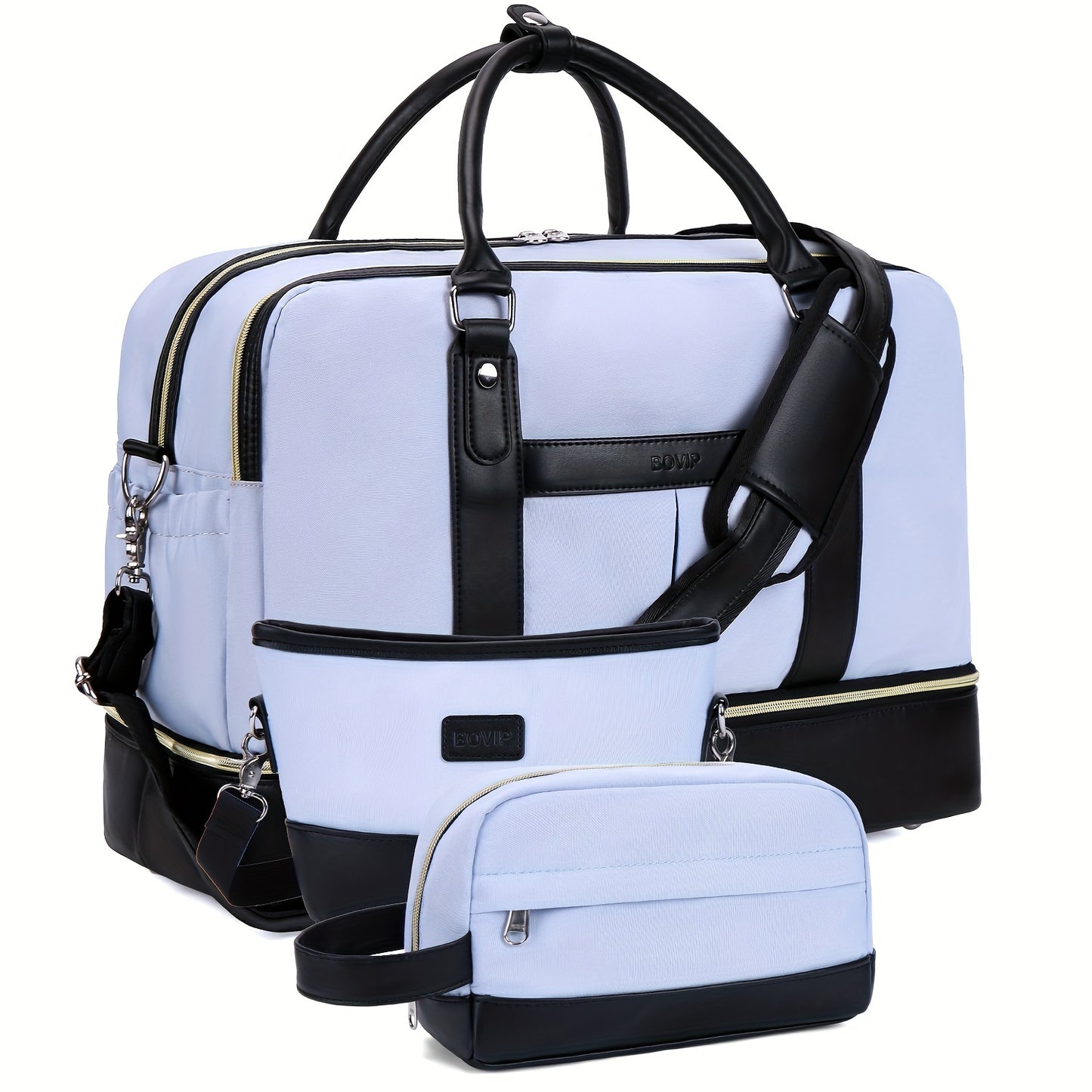 Sleek, spacious travel bag with detachable strap for daily use.