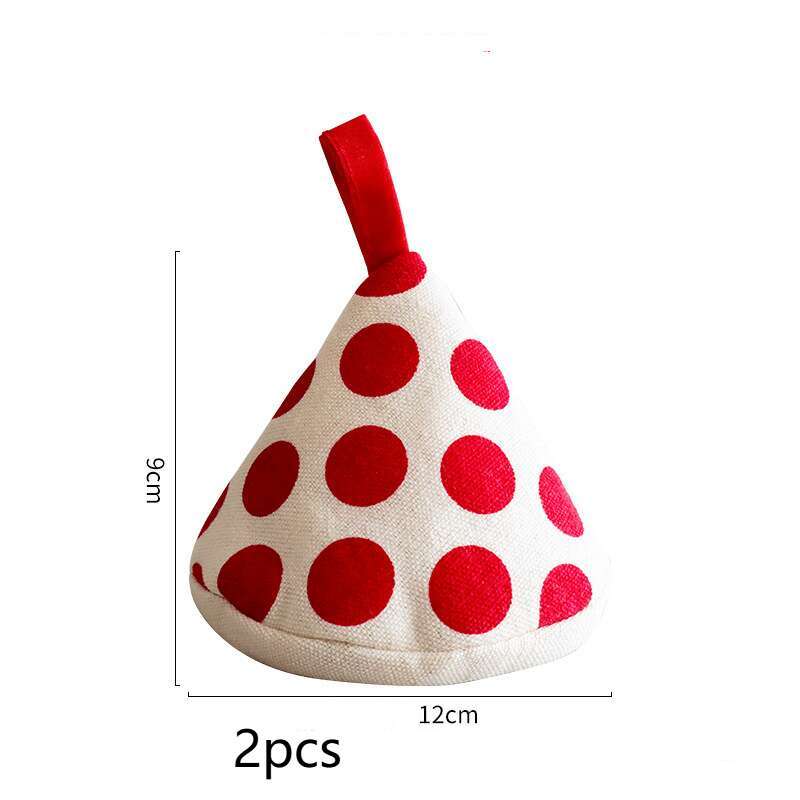 Cute Cone-Shaped Pot Lid Holders, 2-Pack Insulated Triangle Pot Cover Clips, Lid Grip Gloves for Anti-Scalding Protection, Kitchen Accessories for Cooking and Home Decor