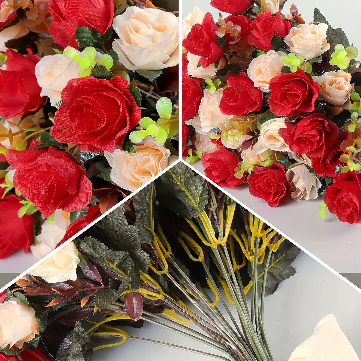 1PC Artificial Autumn Roses for Home Decor, Wedding Bouquets, and Holiday Decoration - Container Not Included.