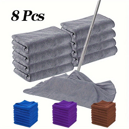 8 extra large oblong microfiber towels with a space theme and contemporary style. Super soft, multi-purpose, reusable, highly absorbent, lint and streak free. Made of knit fabric for use in