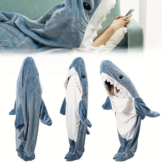 Shark Blanket for Adults and Children, Wearable Shark Sleeping Bag, Perfect Christmas Gift