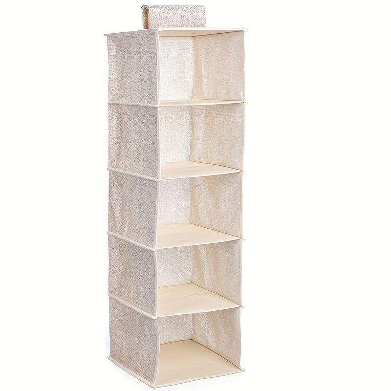 Multi-Layer Hanging Closet Organizer with Removable Drawers - Save Space and Stay Organized! Great for Sweaters, Jeans, Shirts | Perfect for Dorms & RVs.