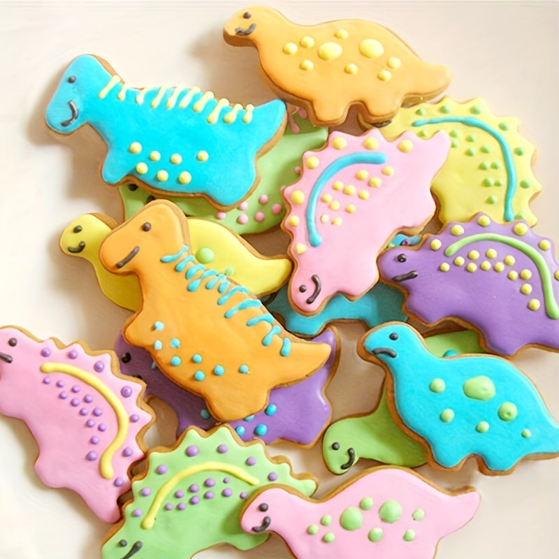 Dinosaur Cookie Cutter Set - Includes 4 Pieces for Dinosaur Themed Birthday Parties, Ideal for Cakes, Biscuits, Sandwiches, and Pastry Making. Great Addition to Your Baking Tools and Kitchen Gadgets Collection.