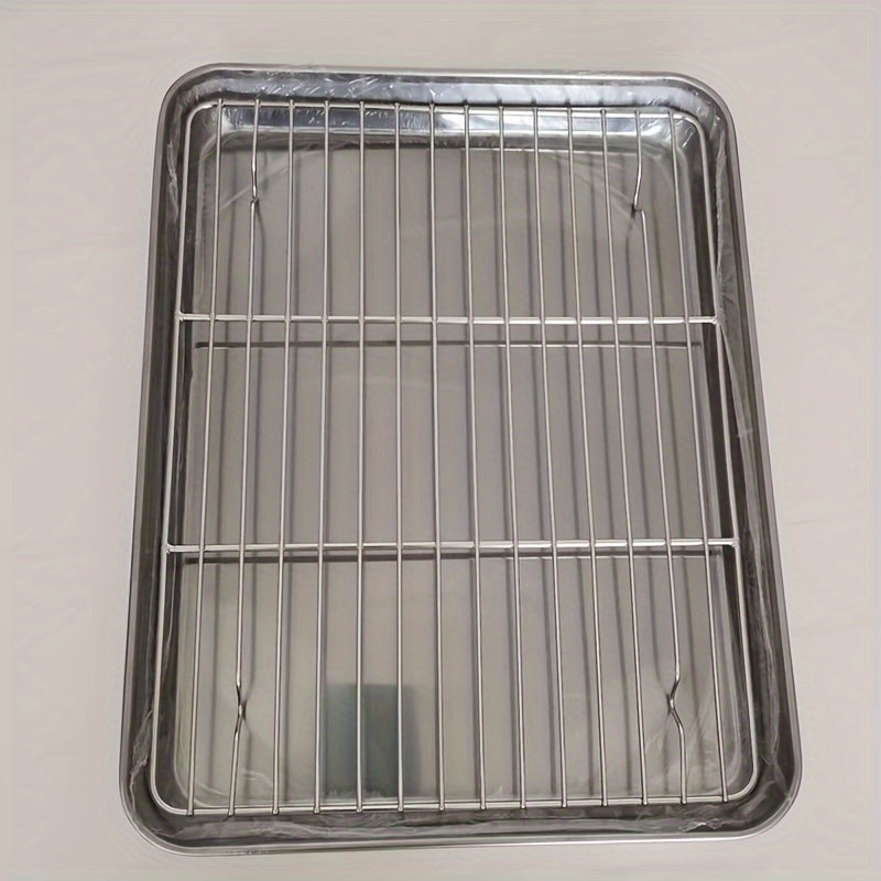 Must-Have Stainless Steel Square Plate for Steaming Rice, Vermicelli, BBQ, Disinfection, and Oil Filtering - Essential Tool for Japanese Kitchens, Drainage Plate, and Oil Filter Tray