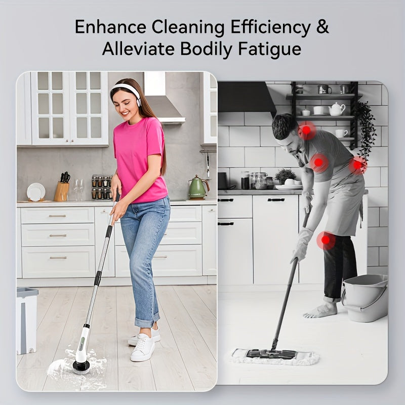 Get your hands on the Inskam 7-in-1 Cordless Electric Cleaning Brush Set with a long handle. This set includes 7 interchangeable heads, is USB rechargeable, and portable for use in the bathroom, kitchen, car, and more.