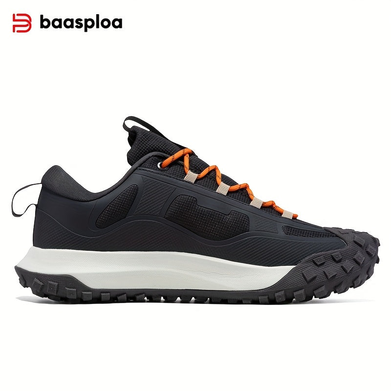 BAASPLOA Men's Trail Running Shoes - All-Season, Breathable Mesh, Non-Slip Tire Sole for Outdoor & Casual Wear