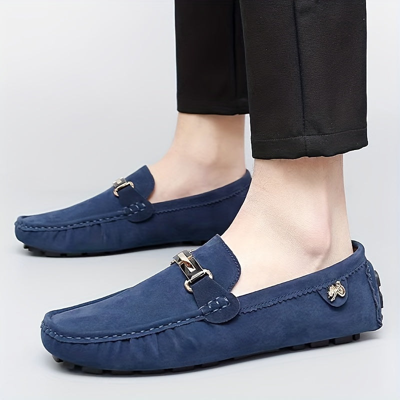 Men's metallic moccasin loafers - Comfy, non-slip slip-ons for spring and summer