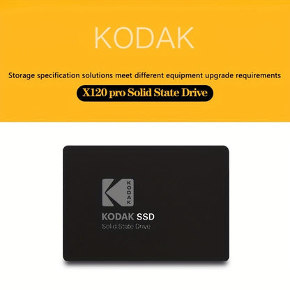 [Brand Storage] Kodak X120 Pro Series SSD: Lightning-fast 2.5-inch SSD with SATA3.0 interface, available in 512GB/256GB for durable internal storage in laptops and desktops.