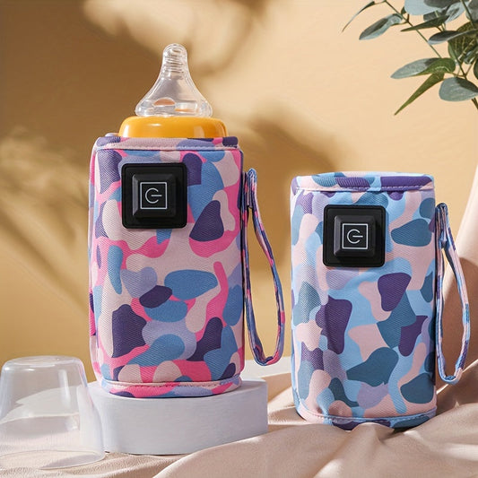 Portable USB bottle warmer for travel, camping, and outdoor adventures. Great for keeping milk formula warm on the go. Can be used in the car, stroller, or at home. The insulated bag keeps bottles warm for nursing. Makes a perfect Easter gift for