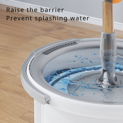 The Spin Mop and Bucket Set includes 3 pieces and features a convenient Self-Wringing System, making it easy to wring out excess water. With its labor-saving design, this set ensures efficient cleaning in various areas such as the Living Room, Bedroom